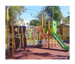 Σύνθετο όργανο παιδικής χαράς ΜΑΙΑΝΔΡΟΣ με τσουλήθρα και αναρριχήσεις